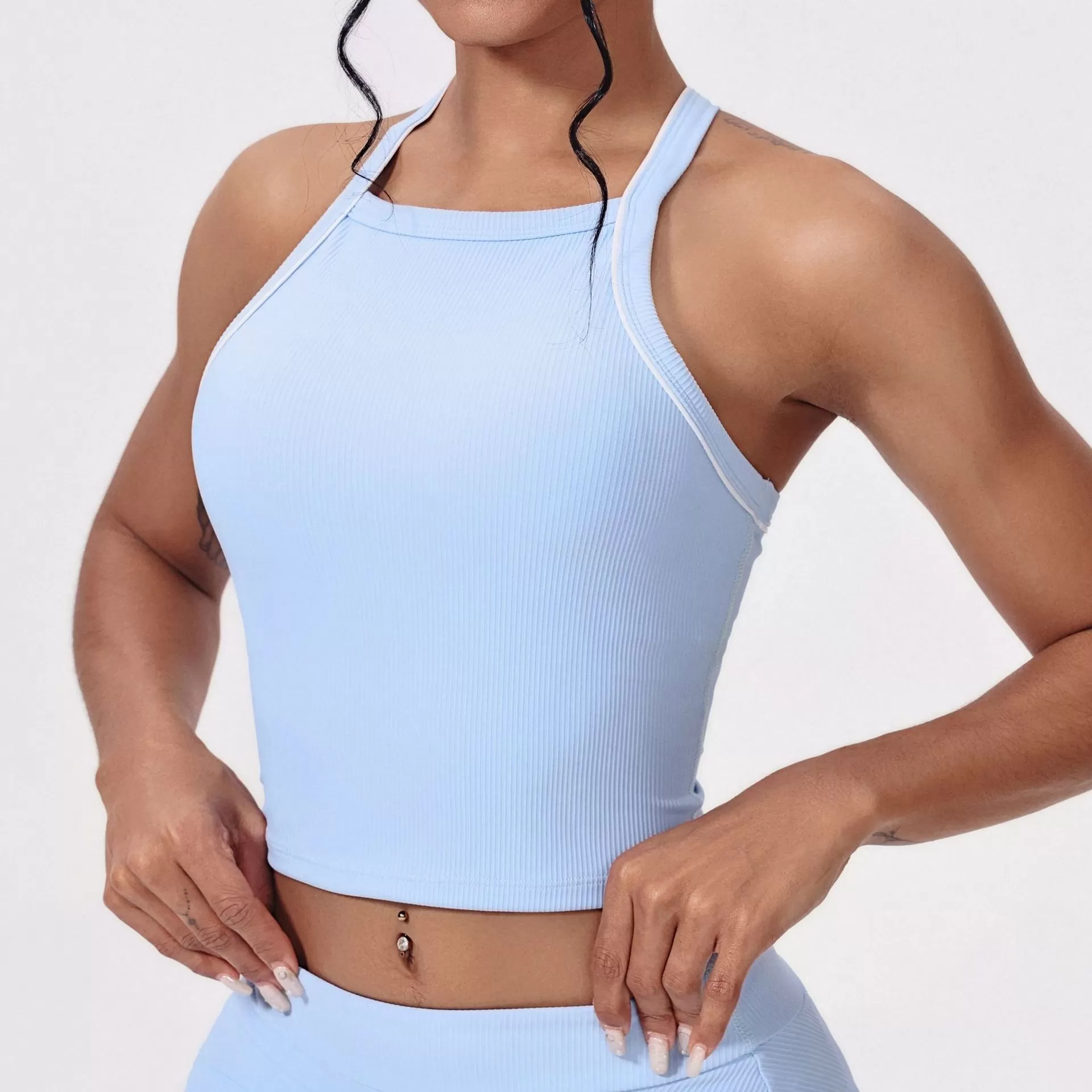 Custom Breathable Sleeveless Racerback Yoga Sports Bra FGBWX5458