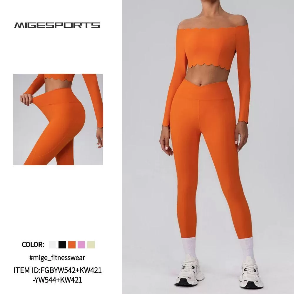 Gym Suit Detachable Bras Tops And Leggings Yoga Sets for Ladies FGBYW542+KW421-YW544+KW421