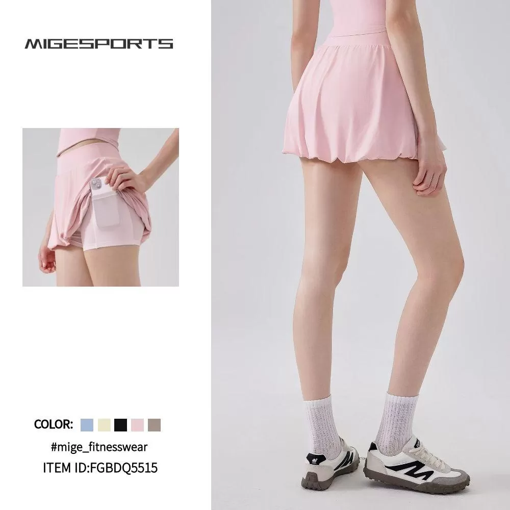 Women Sports Wear High Waist Hip Lift Pleated Tennis Skirt FGBDQ5515