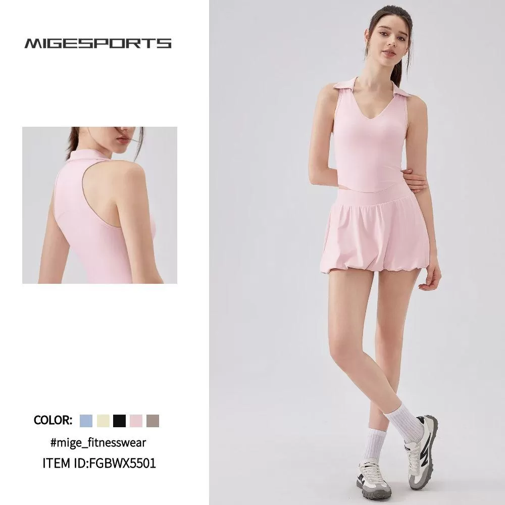 Polo Neck Singlet Fitness Women Sport Singlet FGBWX5501