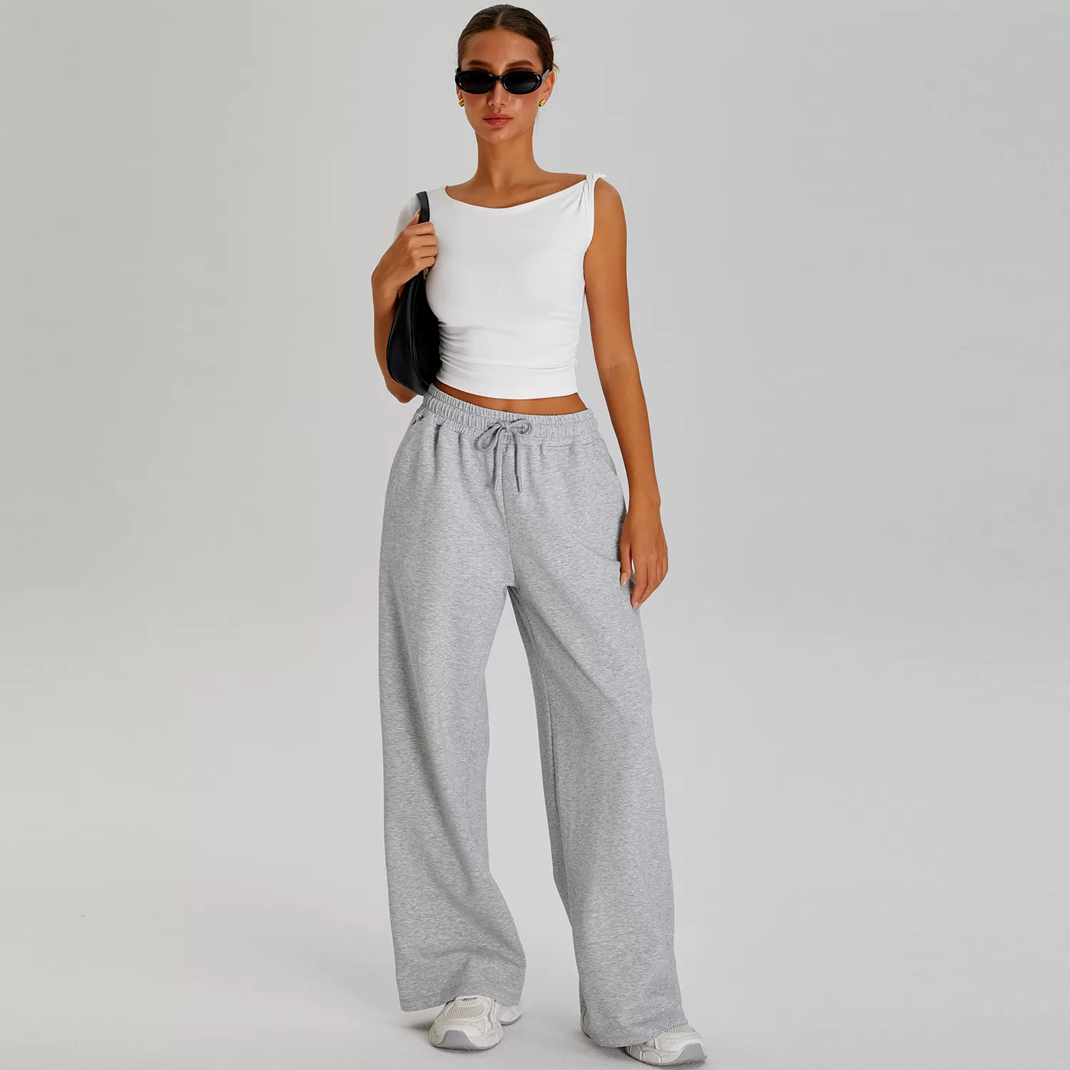 Women Solid Color 2 Piece Set Short Sleeve Tops Yoga Pants  FGBTM0253Y