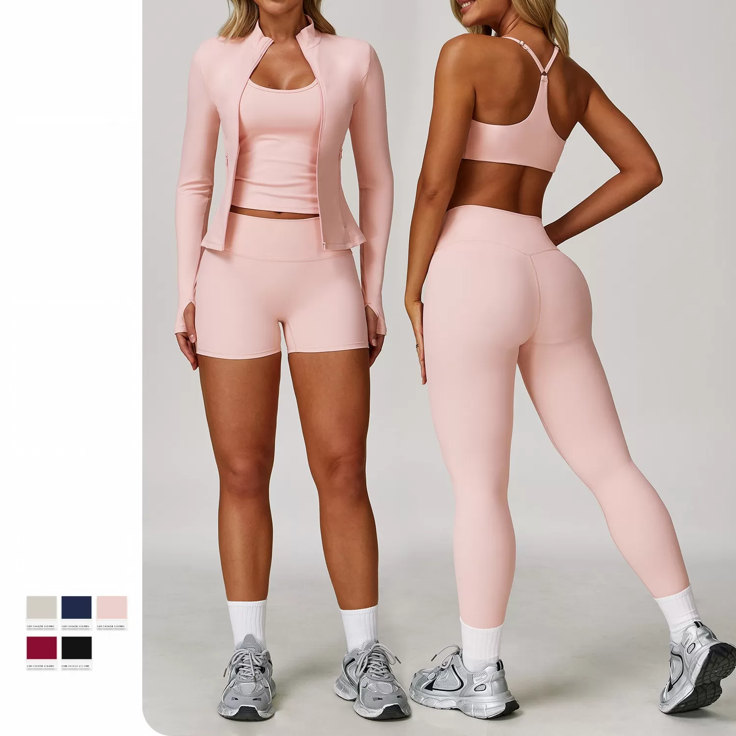 Women's 5 Pieces Cropped Sweatshirts Set FGBTZ5061