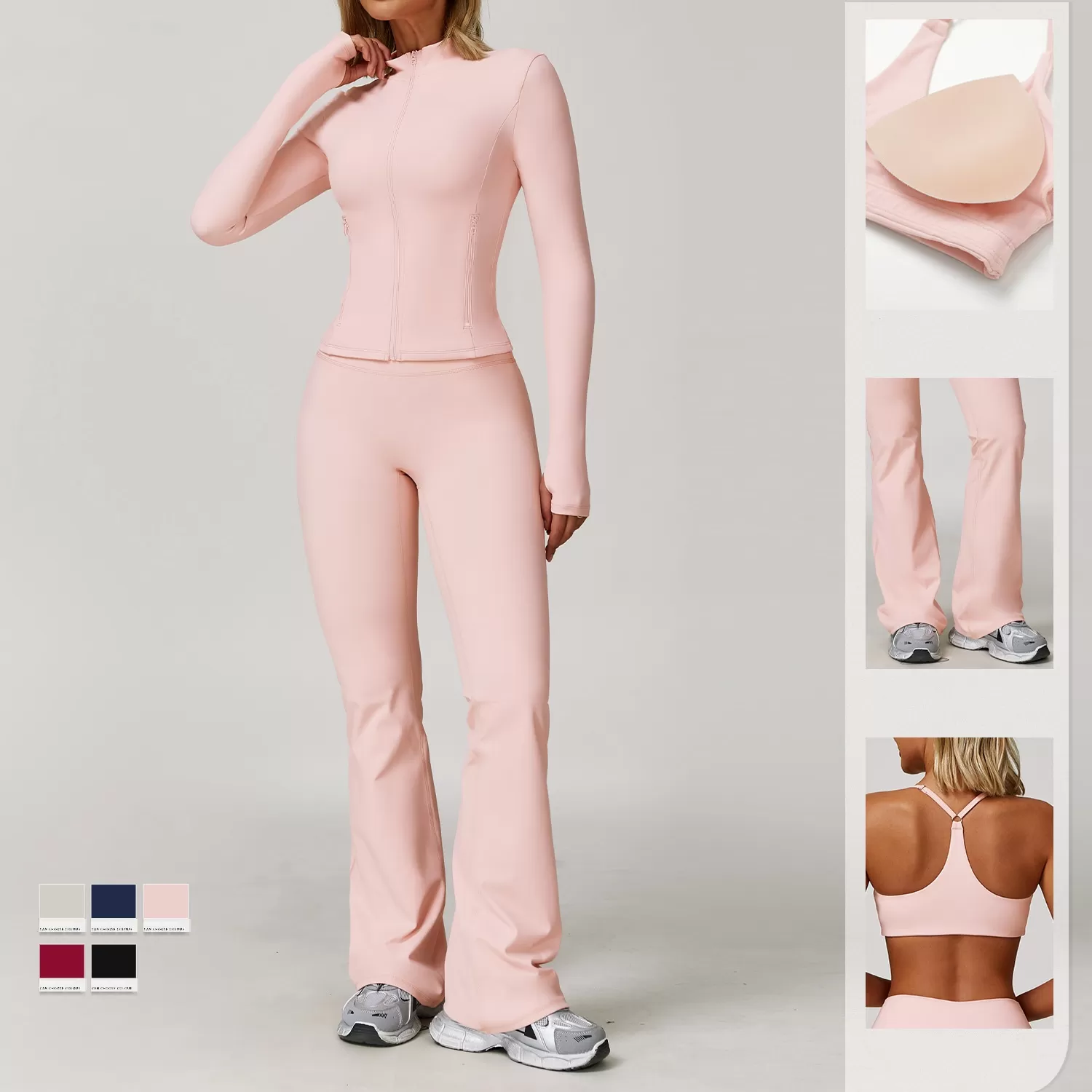 Women's 5 Pieces Cropped Sweatshirts Set FGBTZ5061