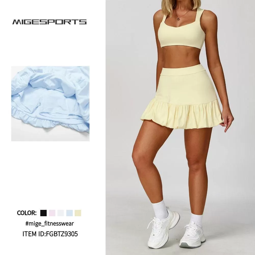 Active Wear Summer Breathable Woman Sport Tennis Skirt Set  FGBTZ9305