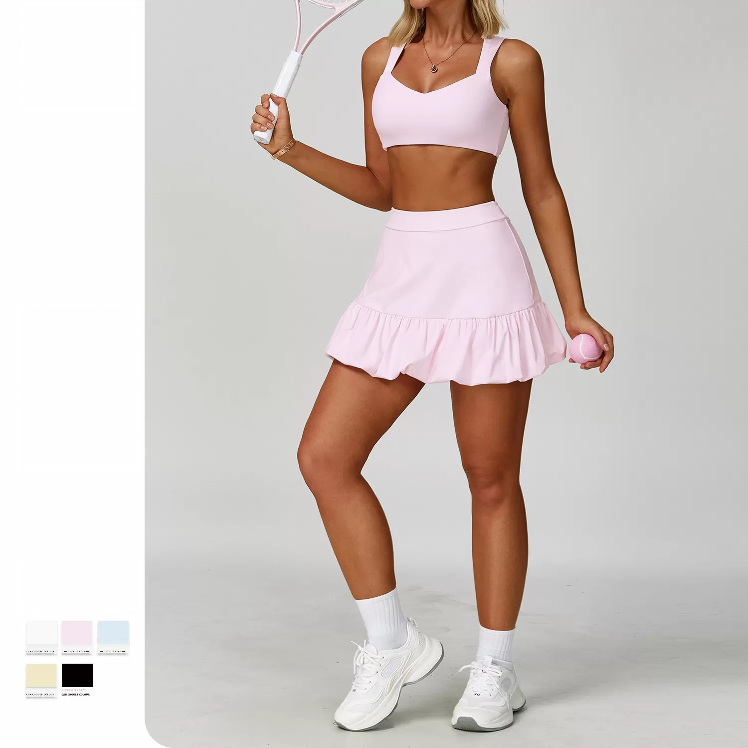 Active Wear Summer Breathable Woman Sport Tennis Skirt Set  FGBTZ9305