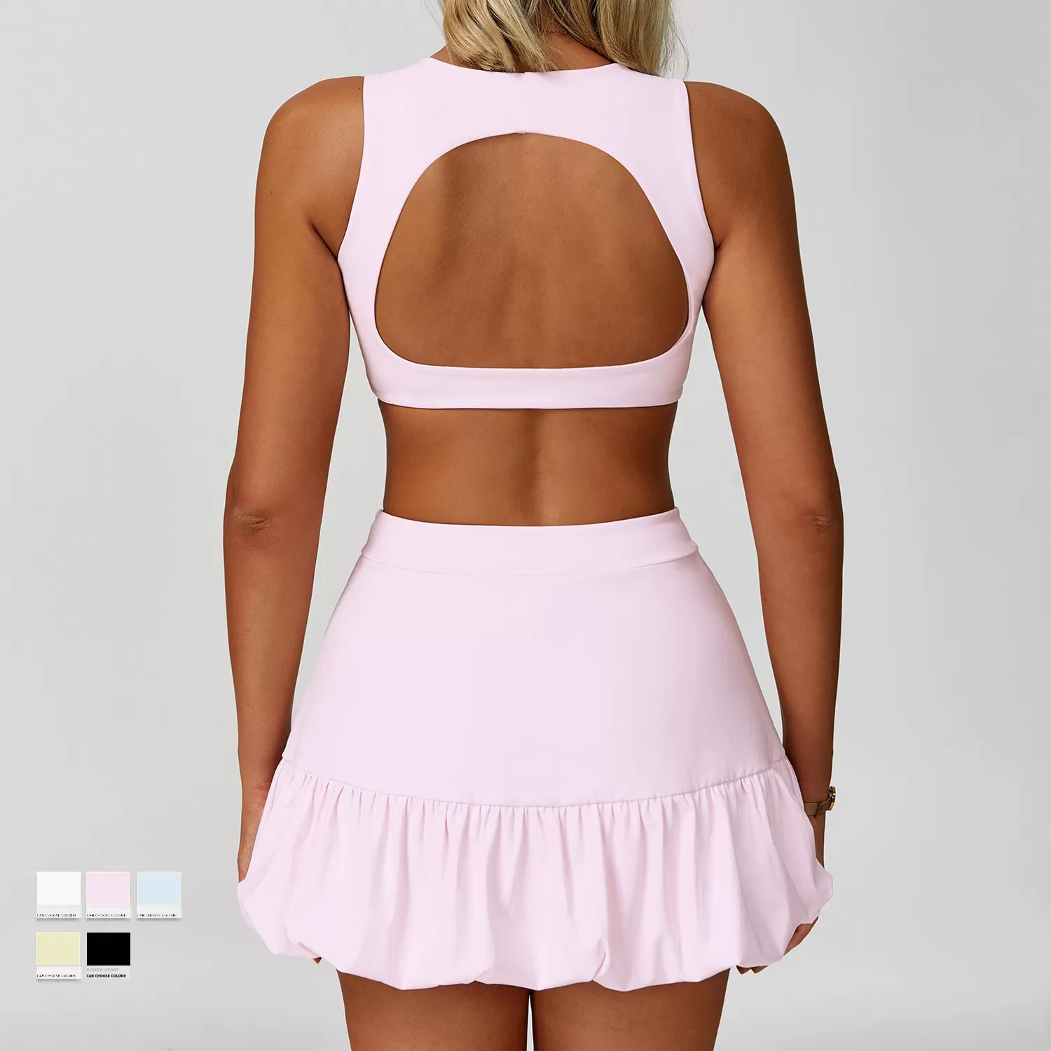 Active Wear Summer Breathable Woman Sport Tennis Skirt Set  FGBTZ9305