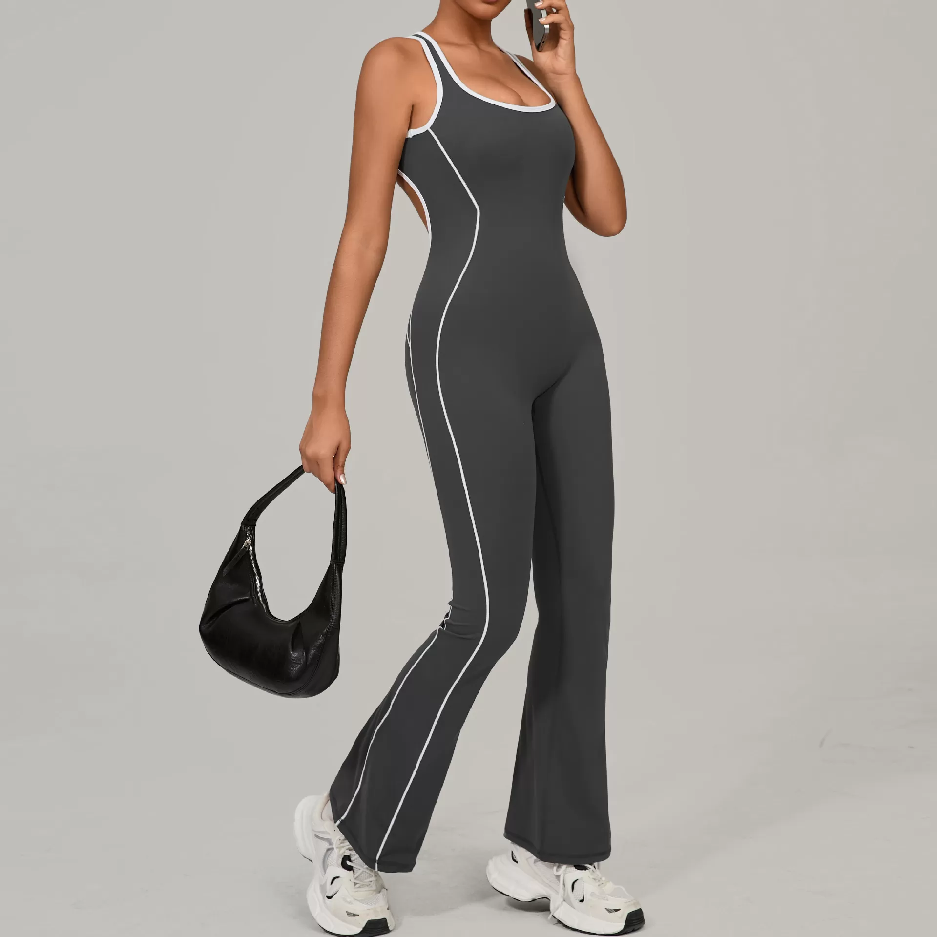 Women High Quality Scrunch Butt Sports Jumpsuit FGB4303