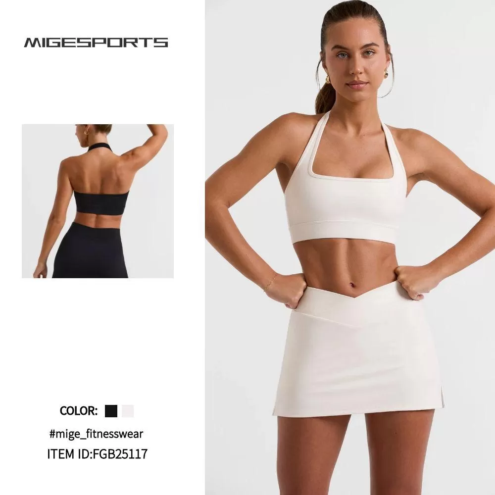 Women Clothing 2 Piece Club Tennis Solid Color Skirt Set FGB25117
