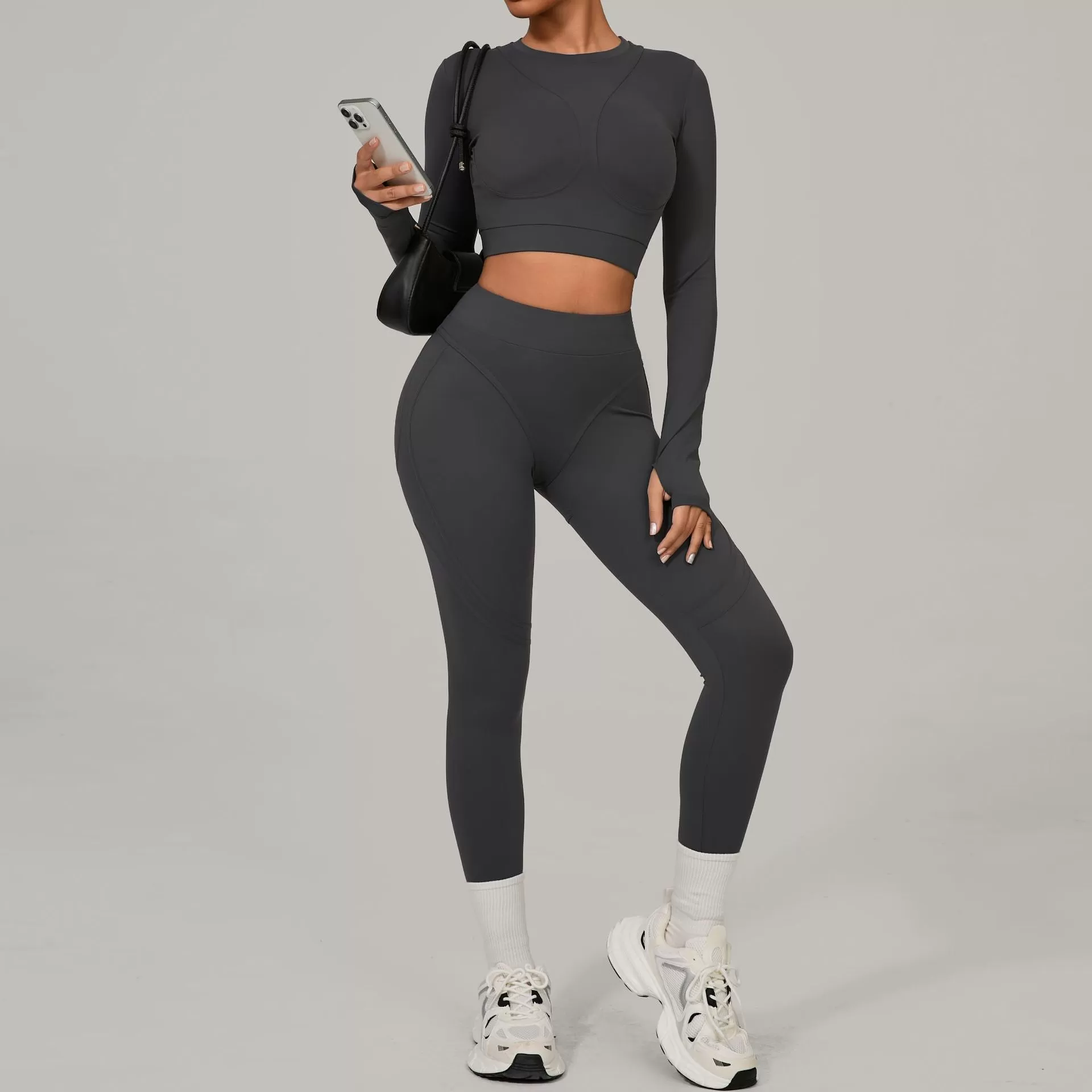 2 Piece New Quick Dry Gym Activewear Yoga Outdoor Sports Set FGB46737+08101