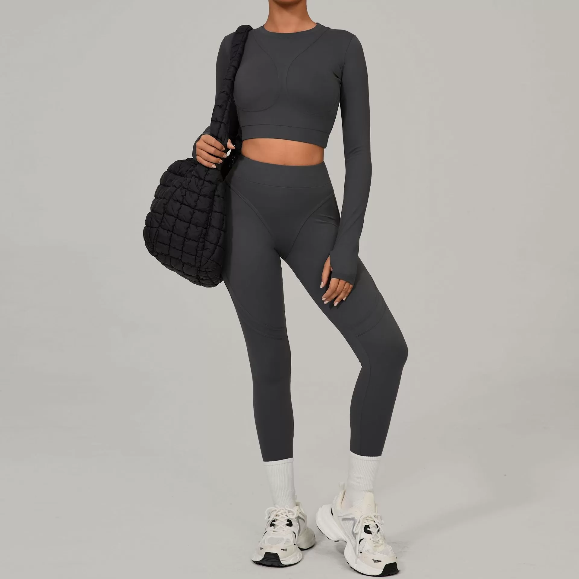 2 Piece New Quick Dry Gym Activewear Yoga Outdoor Sports Set FGB46737+08101