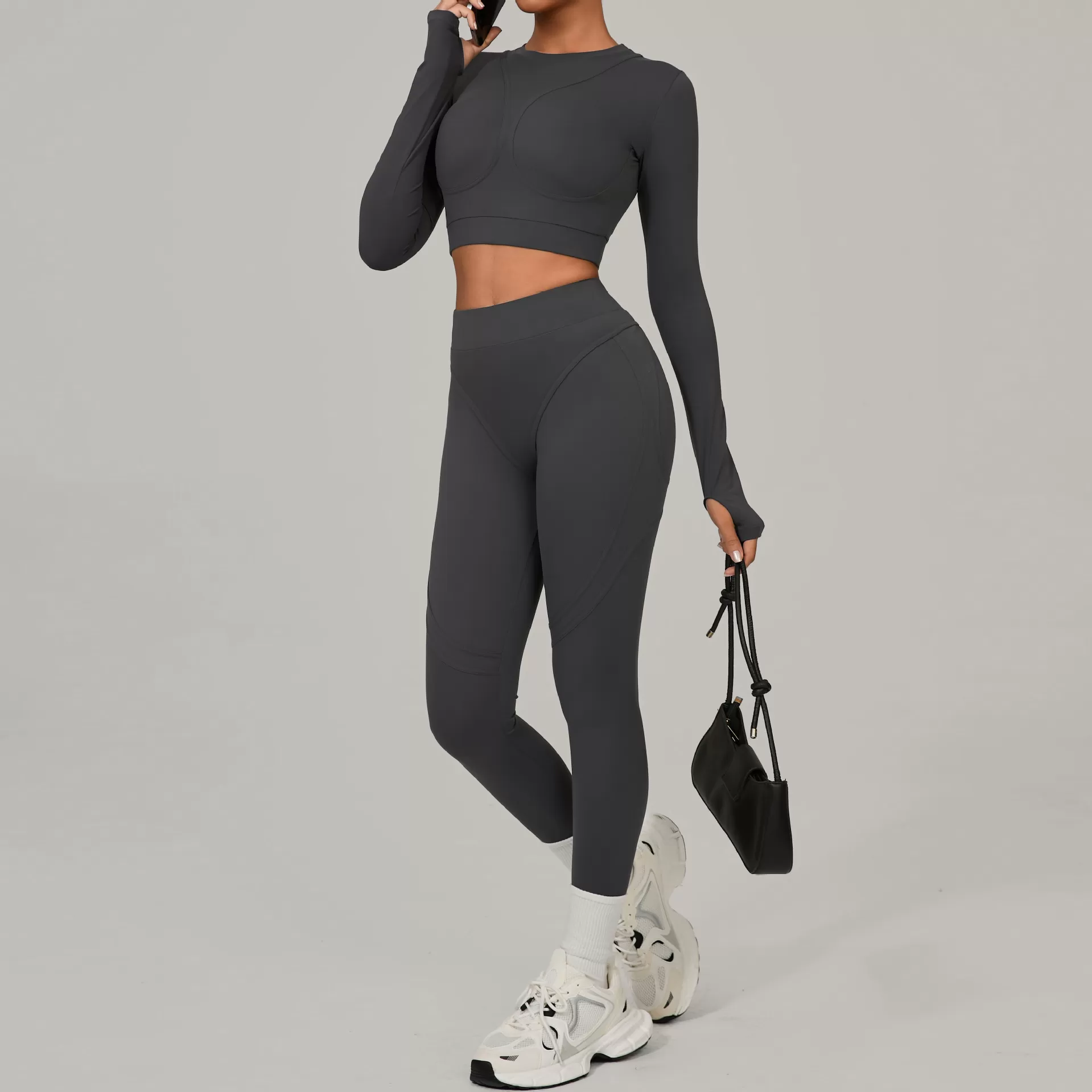 2 Piece New Quick Dry Gym Activewear Yoga Outdoor Sports Set FGB46737+08101