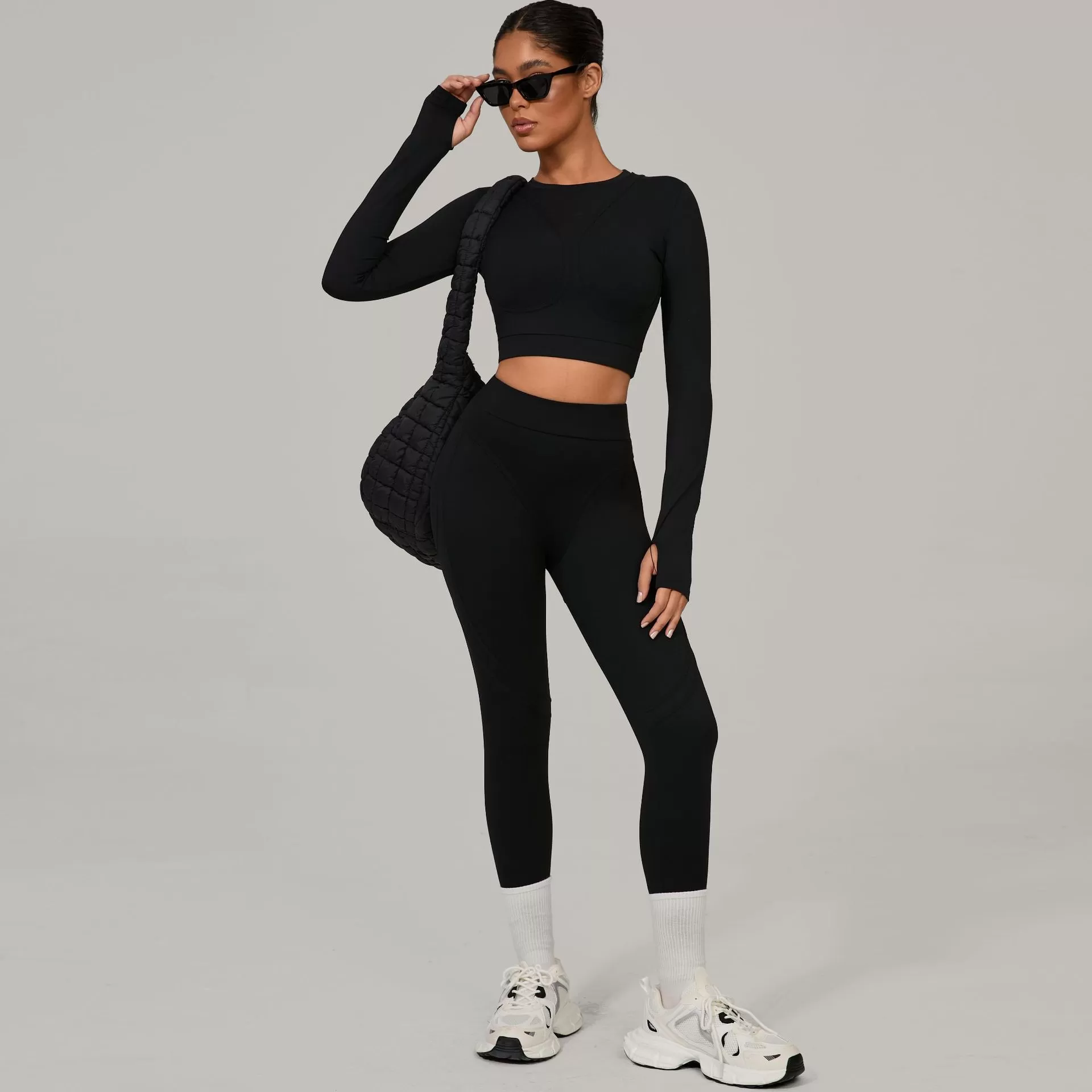 2 Piece New Quick Dry Gym Activewear Yoga Outdoor Sports Set FGB46737+08101