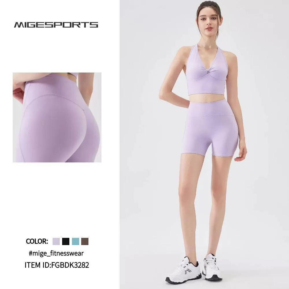 Women Gym Fitness High Waist Yoga Shorts FGBDK3282