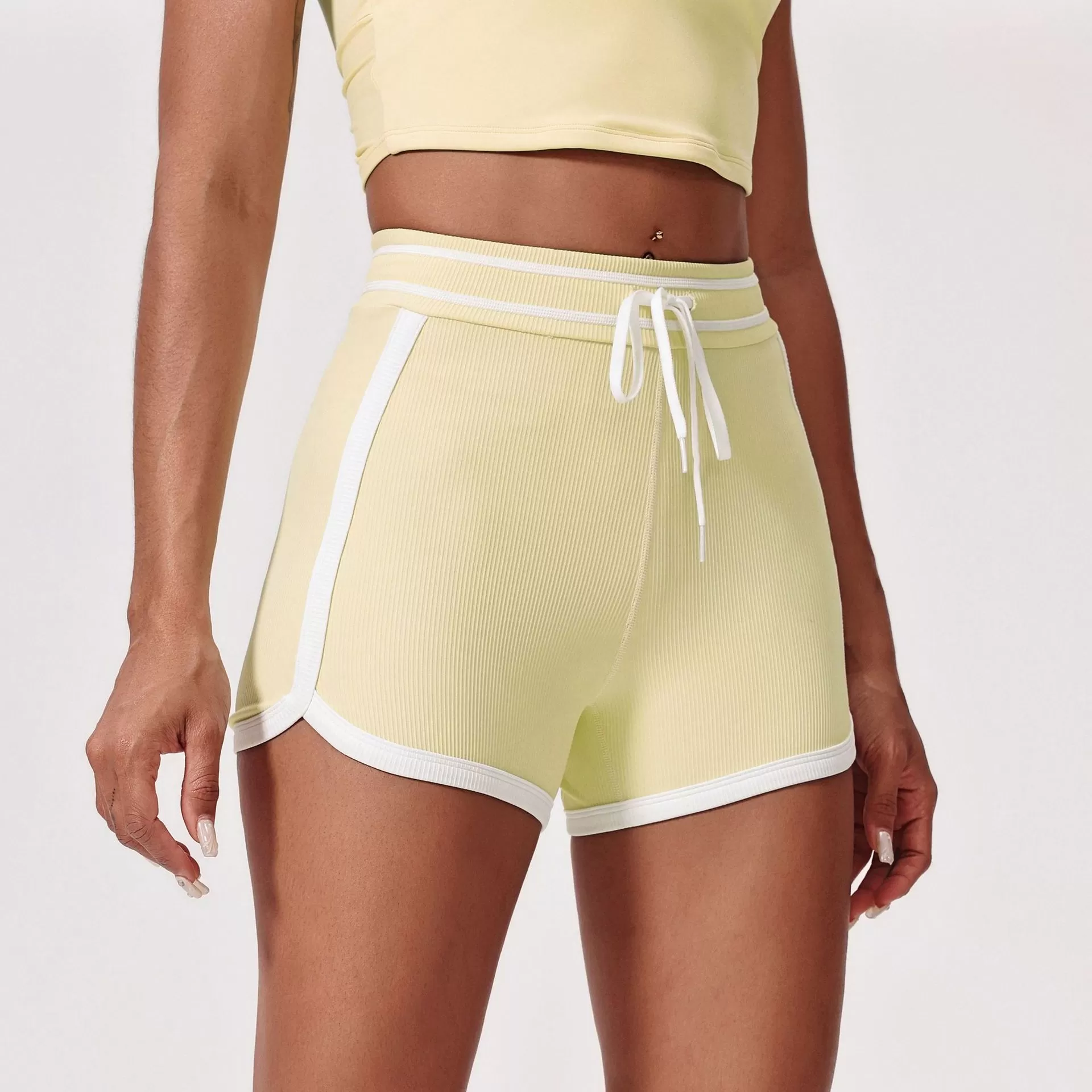 Drawstring Sportwear Gym Fitness Yoga Shorts for Women FGBDK5333