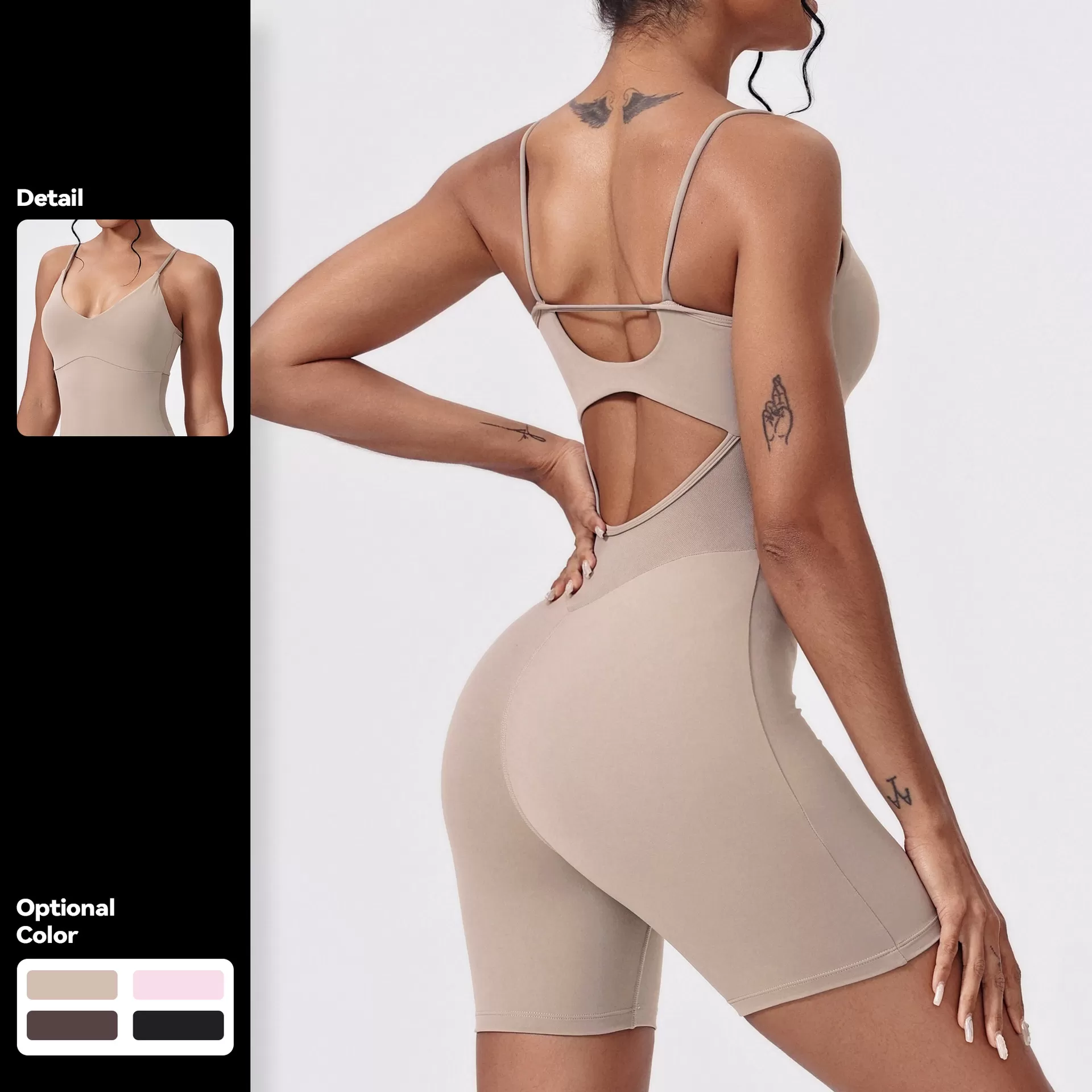 Quick Drying Gym Fitness Romper Scrunch Butt Lifting Jumpsuits FGBLTK5310