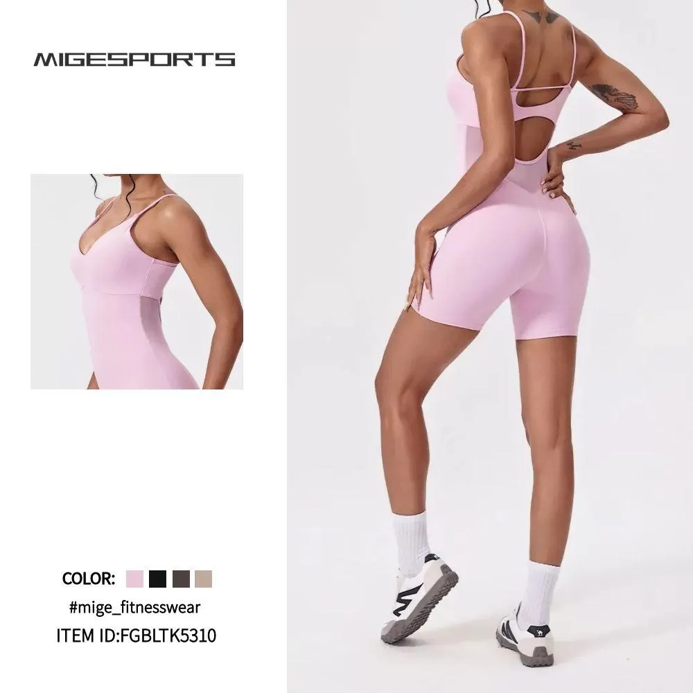 Quick Drying Gym Fitness Romper Scrunch Butt Lifting Jumpsuits FGBLTK5310