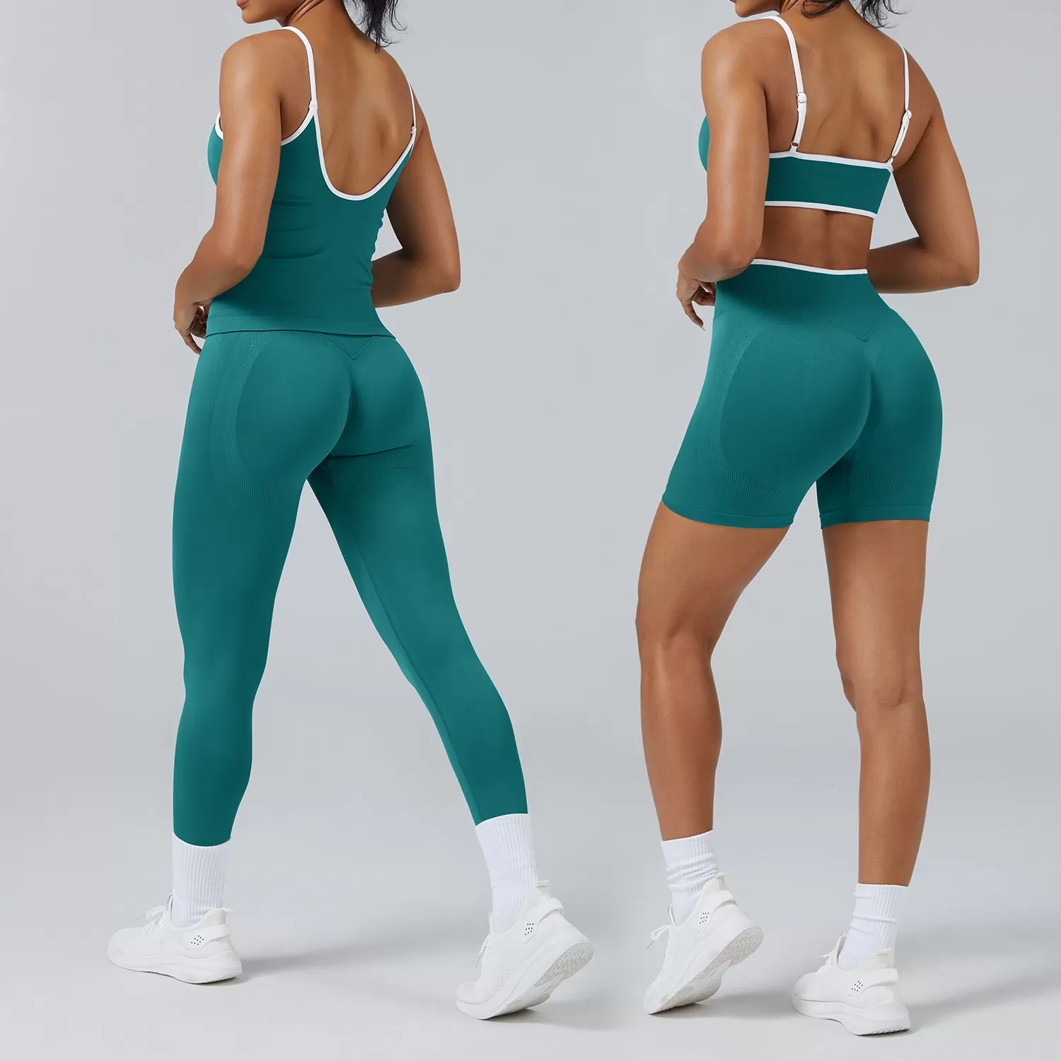 Woman Seamless Short Yoga Gym Activewear 4 Piece  Set FGB3006