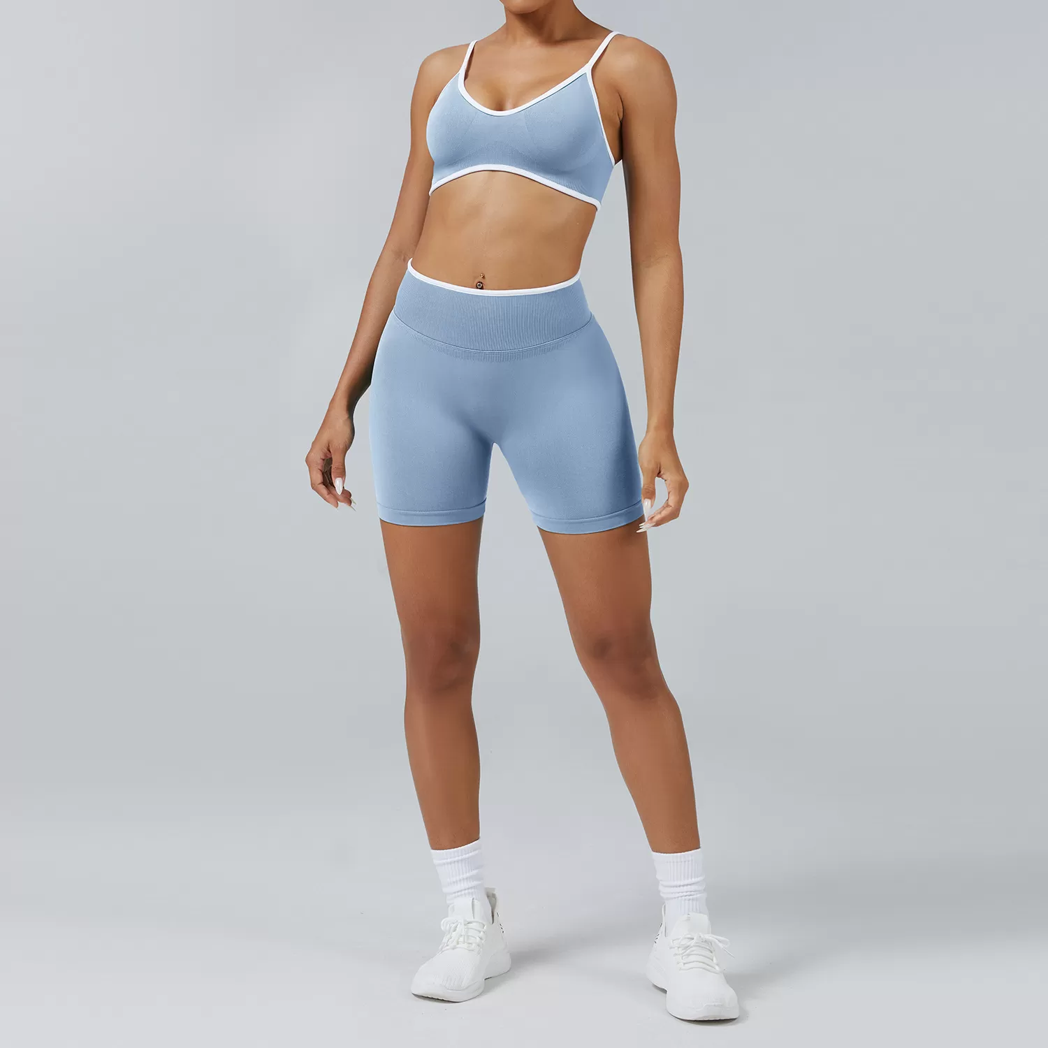 Woman Seamless Short Yoga Gym Activewear 4 Piece  Set FGB3006