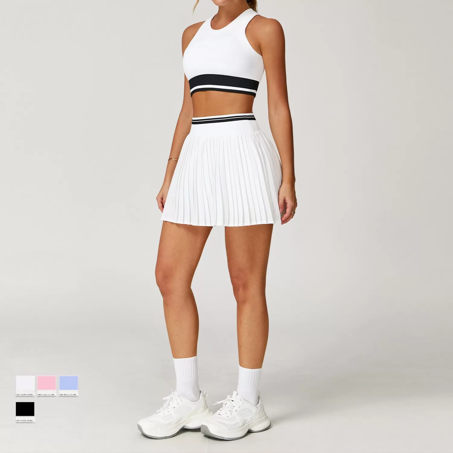 Woman Sportswear Yoga Sets With Pocket Gym 2 Piece Tennis Set FGBTZ5062