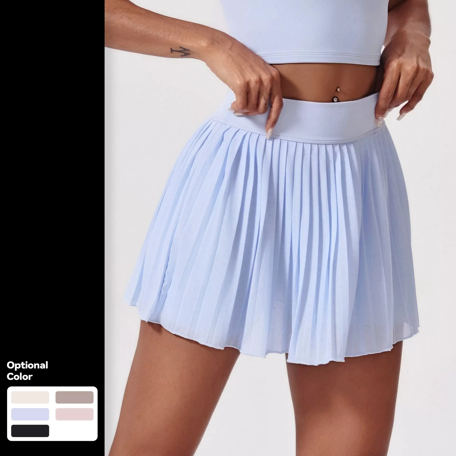 Women's High Waist Breathable Gym Tennis Skirt FGBDQ5227