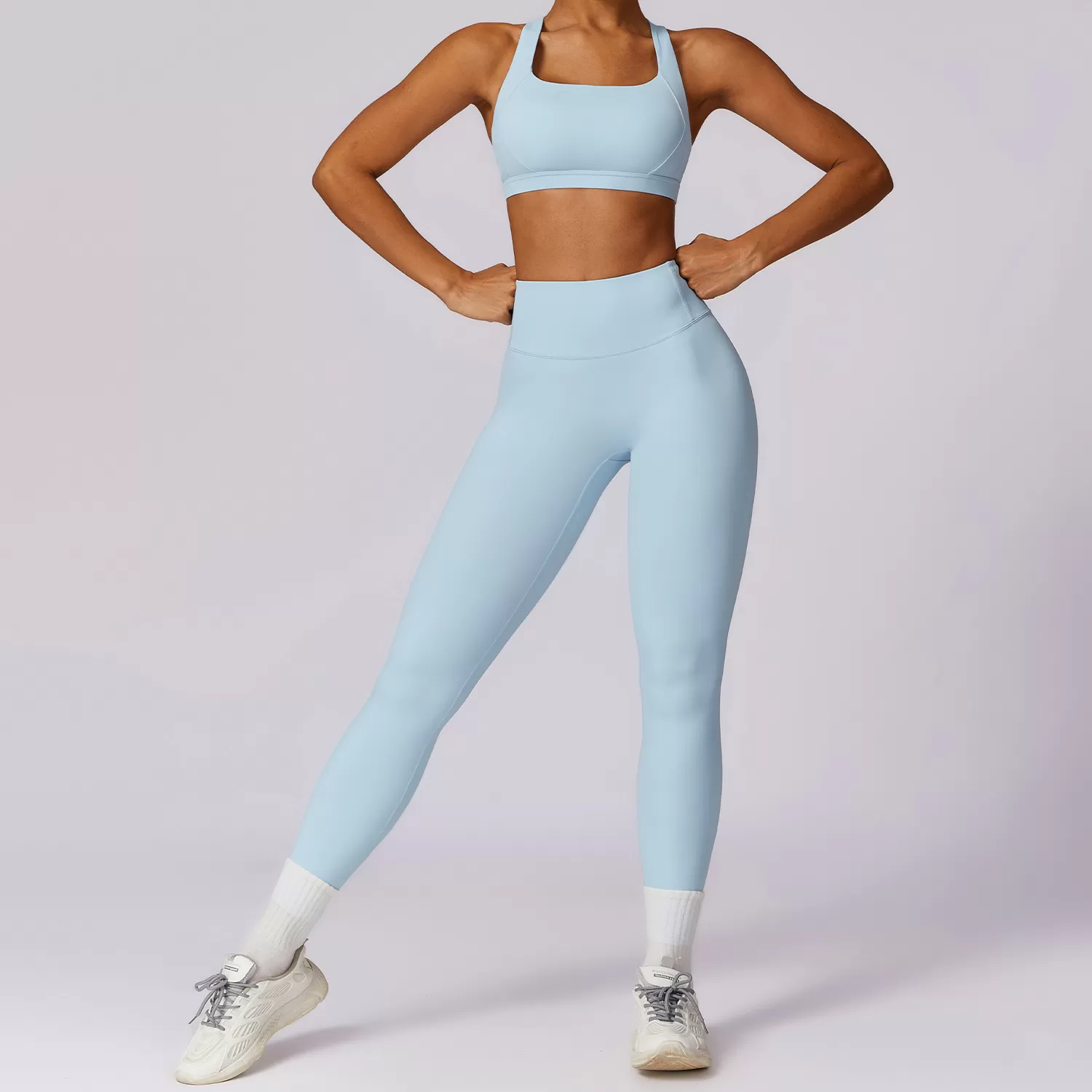 Women Fitness Yoga Leggings Cross Back Bra Yoga Set FGBTZ8047-1 TZ8047-2