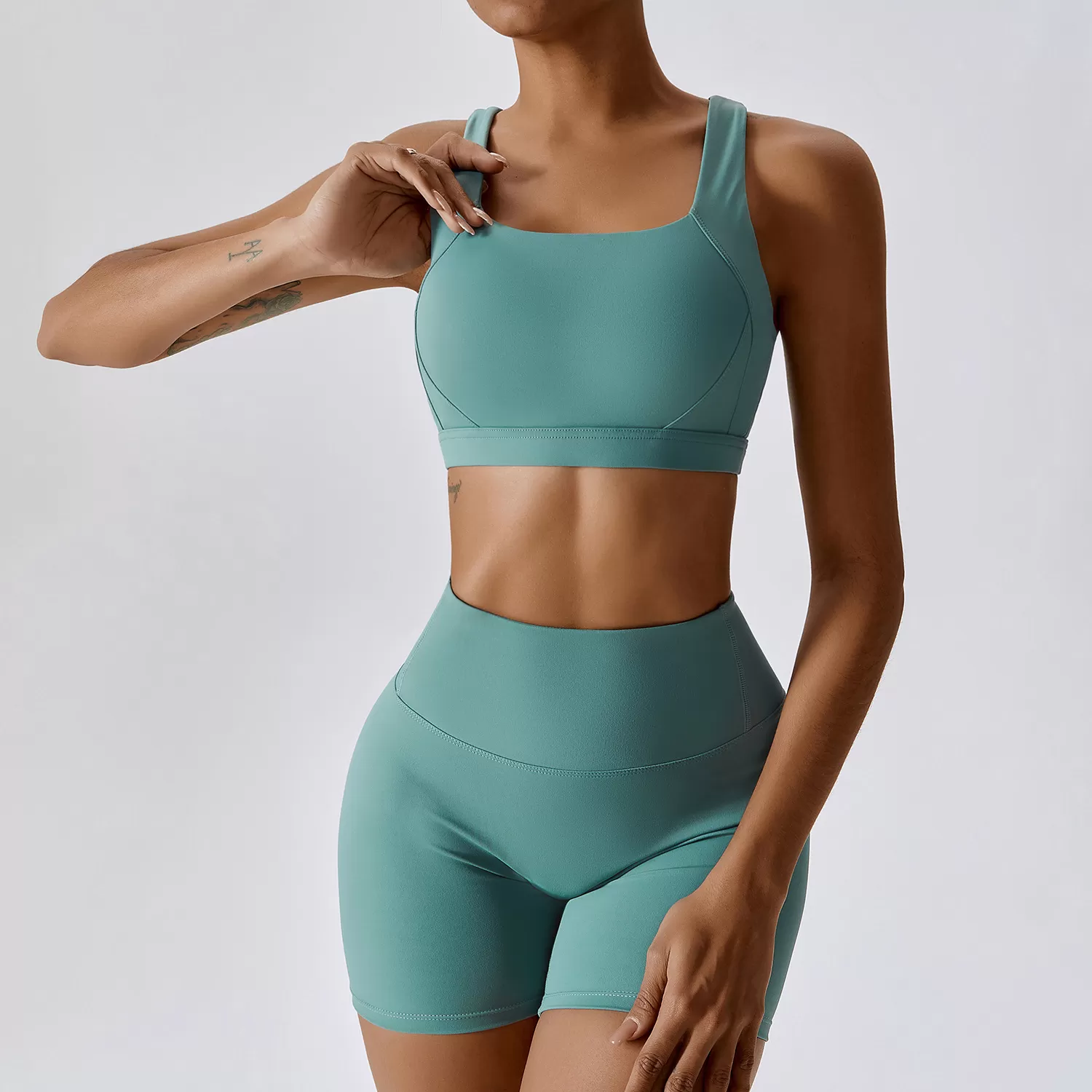 Women Fitness Yoga Leggings Cross Back Bra Yoga Set FGBTZ8047-1 TZ8047-2