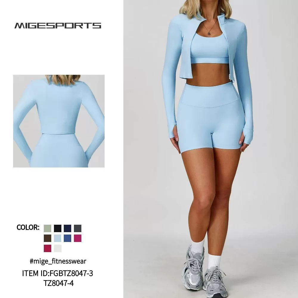 Women's Gym Yoga Wear Quick-Drying Breathable Sets FGBTZ8047-3 TZ8047-4