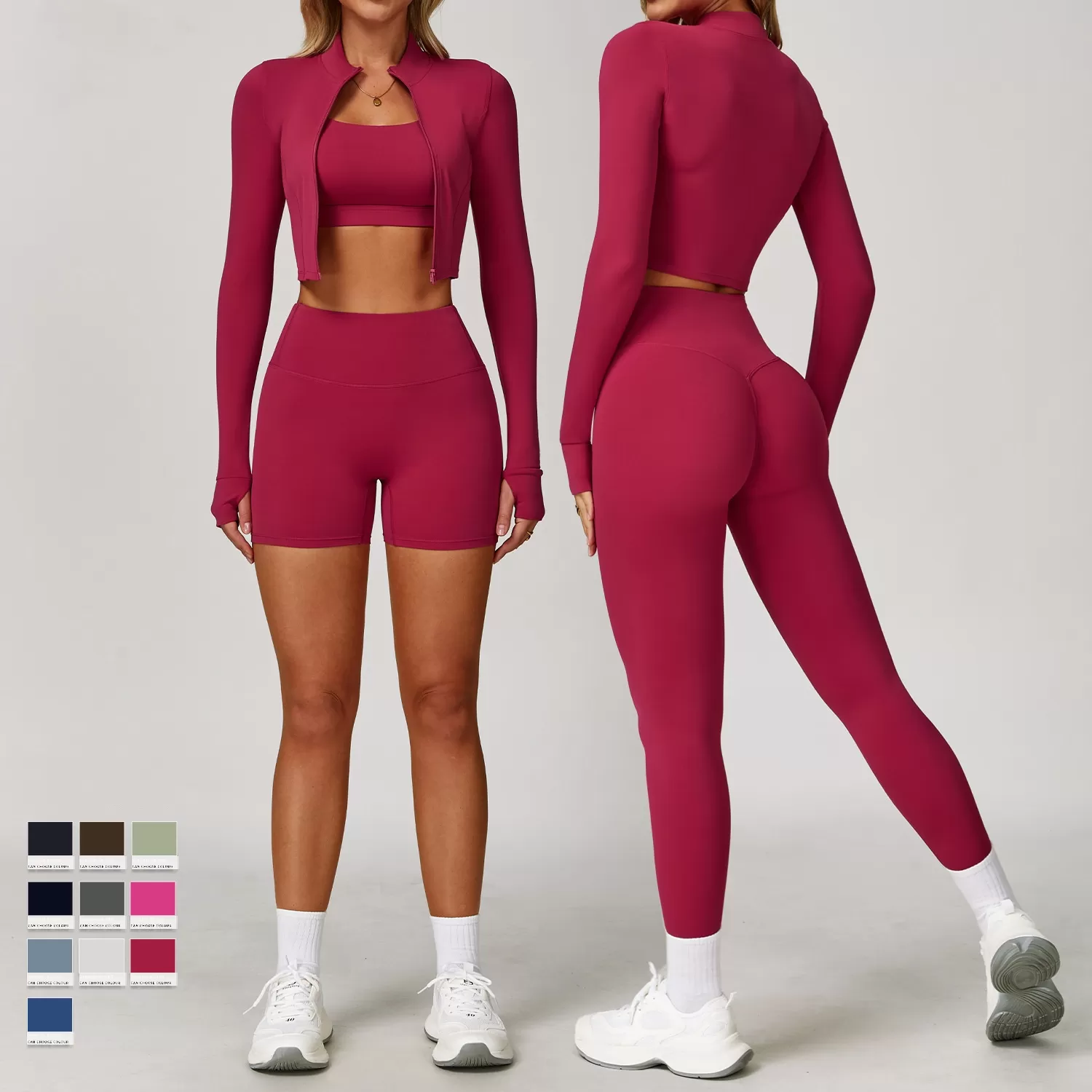 Women's Gym Yoga Wear Quick-Drying Breathable Sets FGBTZ8047-3 TZ8047-4
