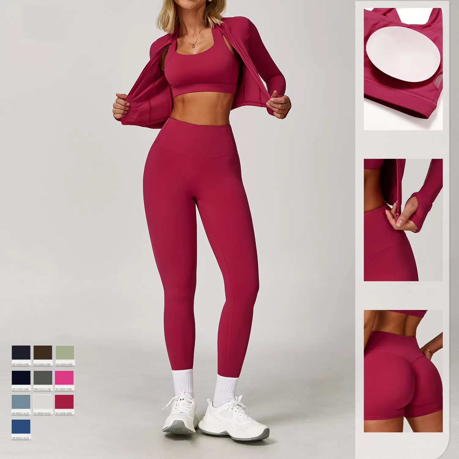 Women's Gym Yoga Wear Quick-Drying Breathable Sets FGBTZ8047-3 TZ8047-4