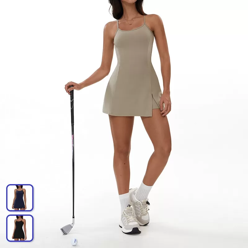 Women Tennis Dress Fitness Wear Golf Dress With Shorts FGBELT3098