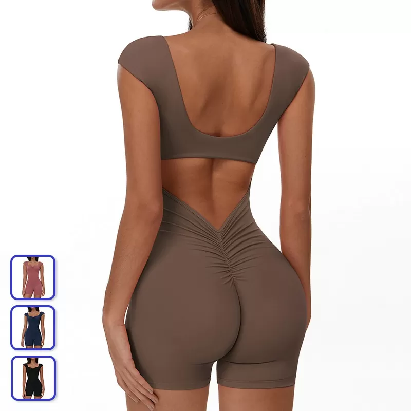 Workout Fitness One Piece Shorts for Women Ladies Jumpsuit FGBELT3105