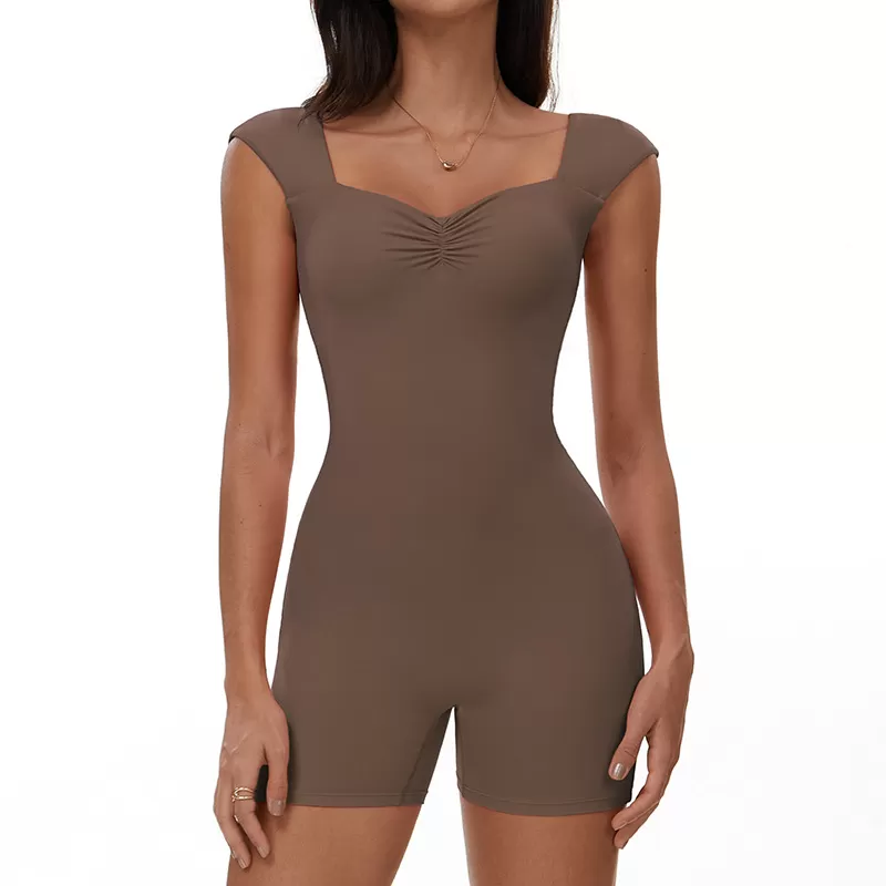 Workout Fitness One Piece Shorts for Women Ladies Jumpsuit FGBELT3105