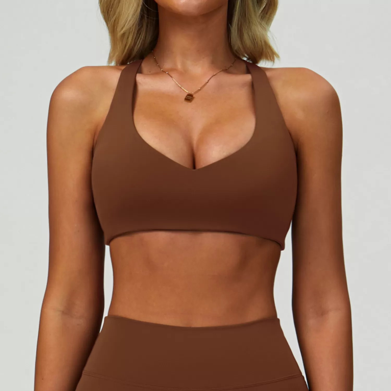 Women Running Shockproof Beauty Halter Neck Yoga Bra FGBEWX9300