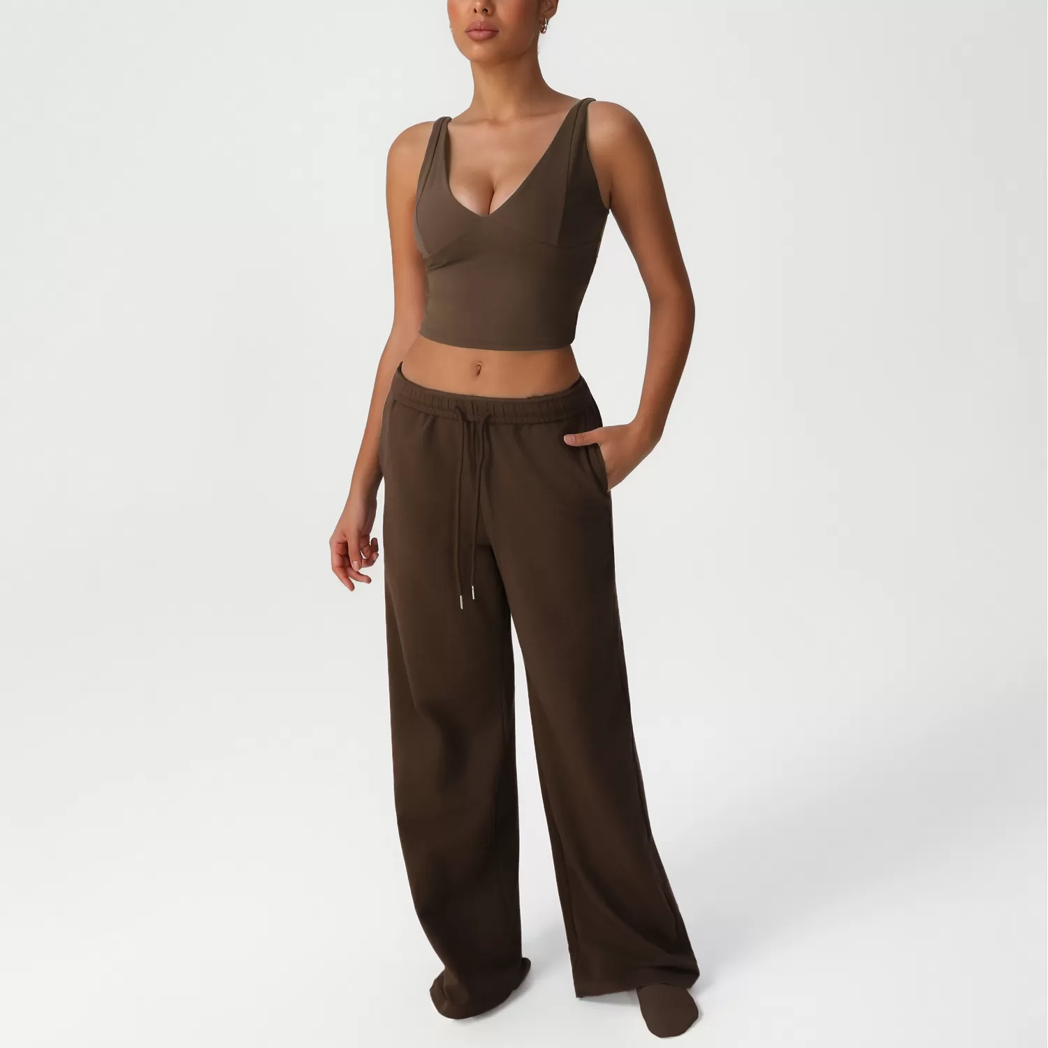 Breathable 4 Piece Women Tops And Pants Active Gym Wear Yoga Set FGBSM2528