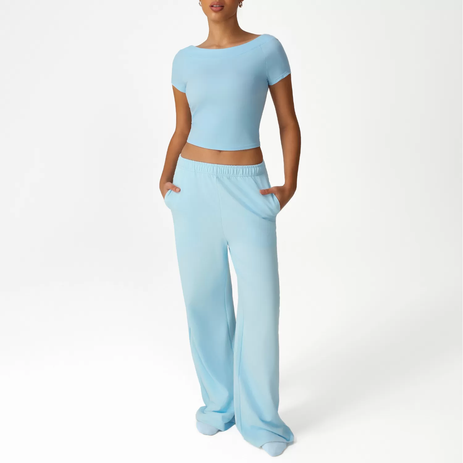 Breathable 4 Piece Women Tops And Pants Active Gym Wear Yoga Set FGBSM2528