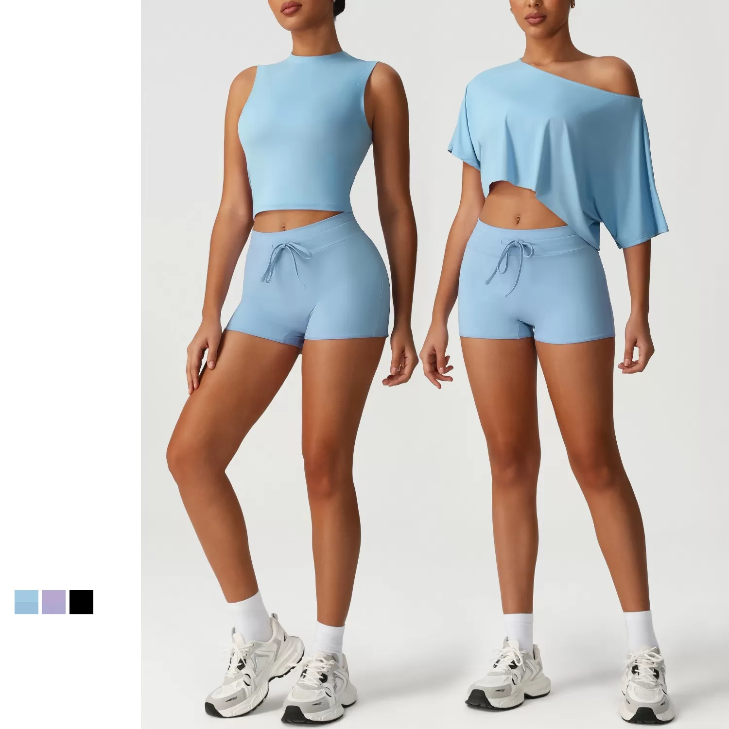 3 Piece Set Tight Fitting Outdoor Sports Fitness Yoga Set FGBSM2534
