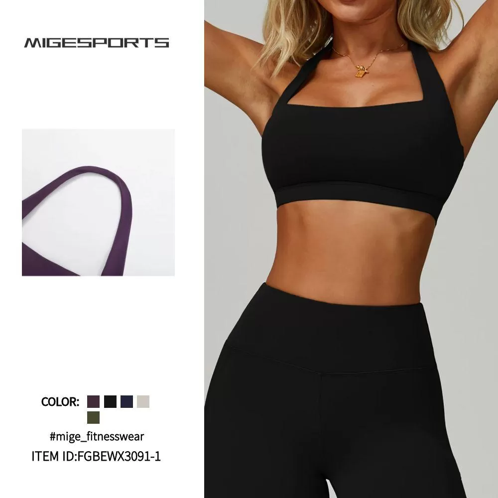 Halter Neck Summer Sexy Running Beautiful Back Yoga Bra FGBEWX3091-1