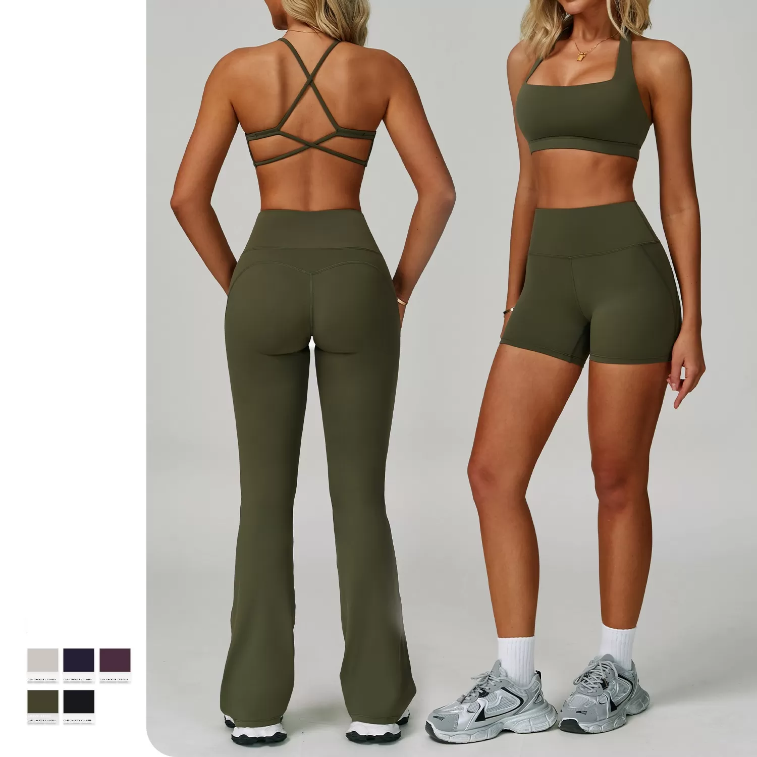 High Quality Active Wear 5 Piece Compression Fitness Yoga Set FGBTZ3091
