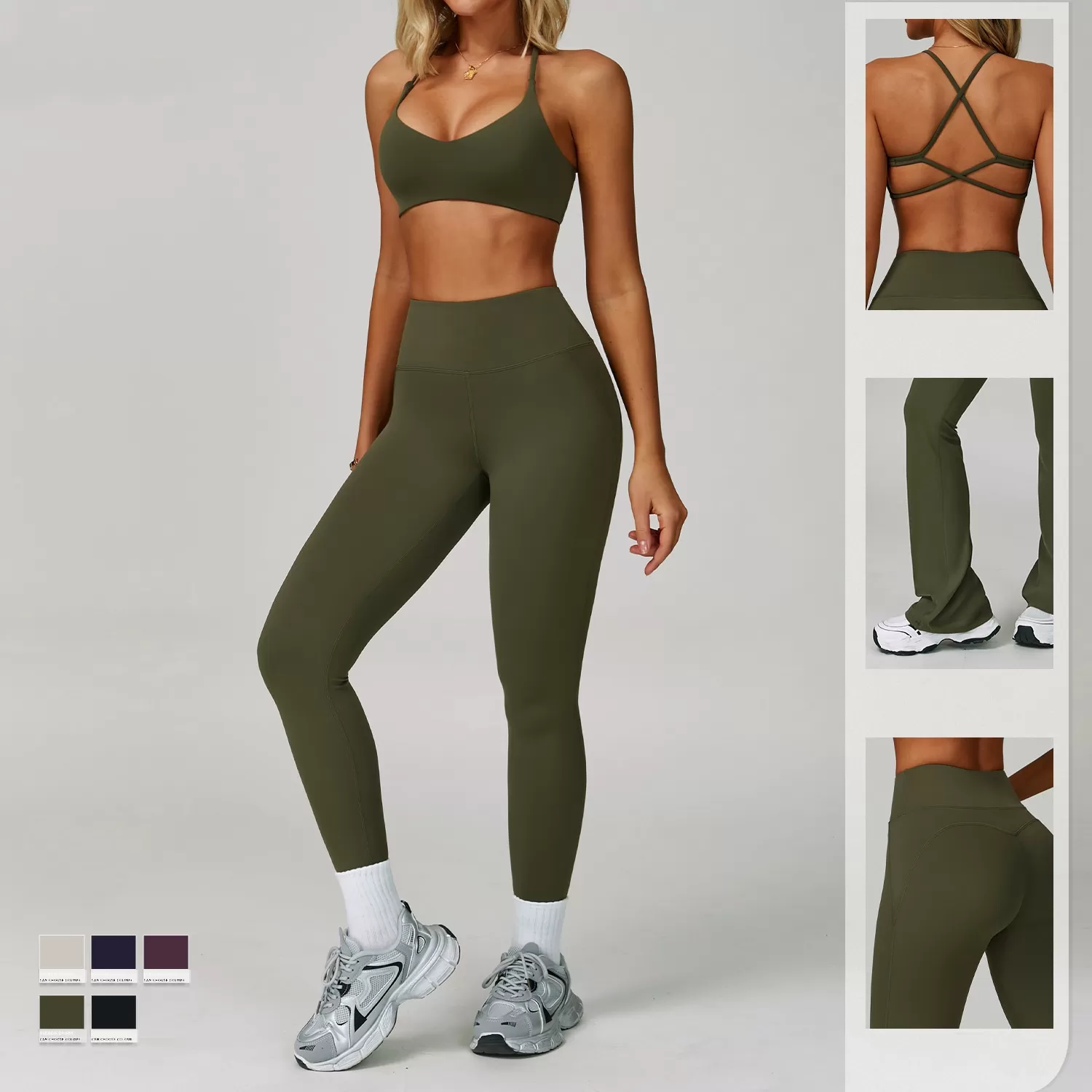 High Quality Active Wear 5 Piece Compression Fitness Yoga Set FGBTZ3091