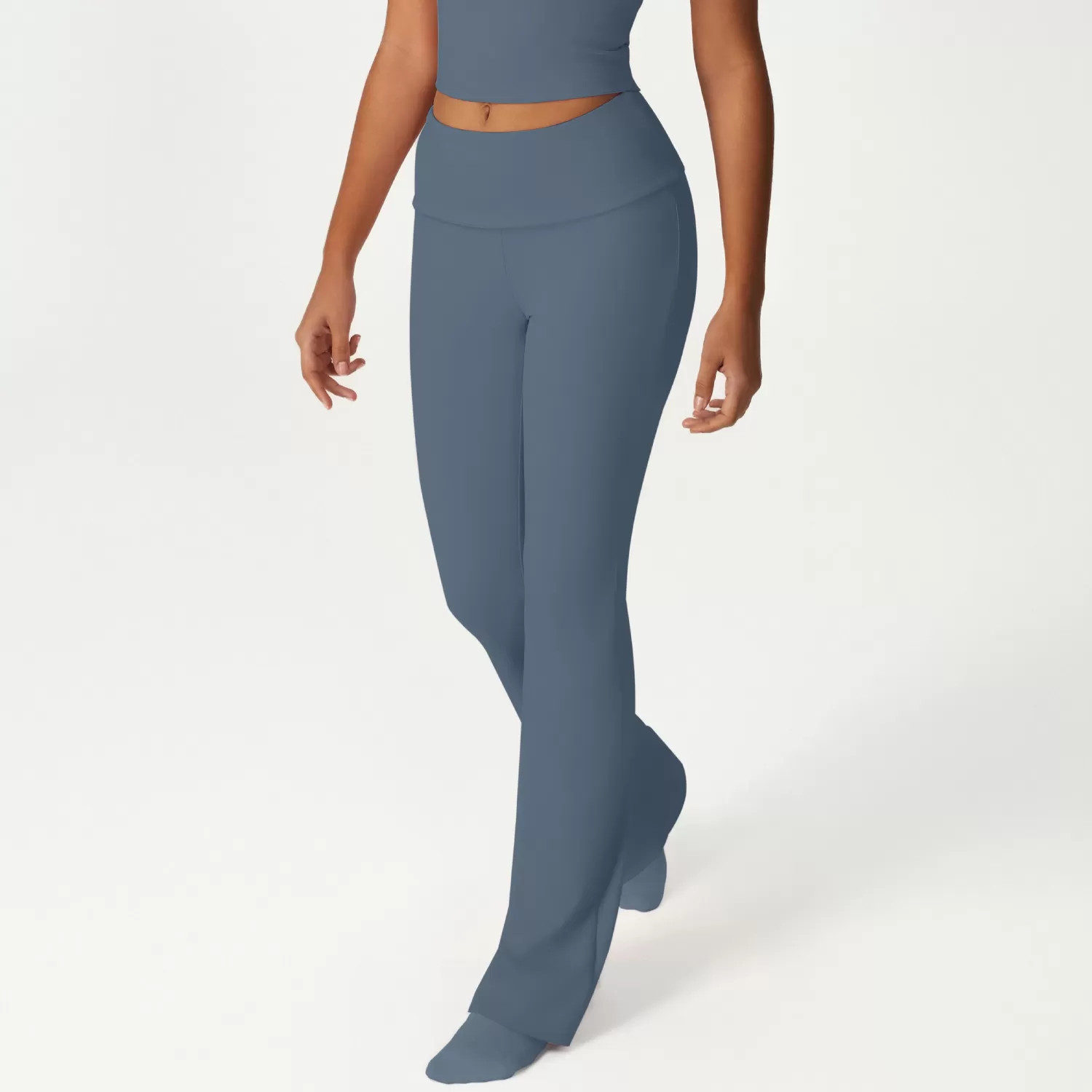 Women High Waist Slim Fit Yoga Bell-bottom Pants FGBSM2533