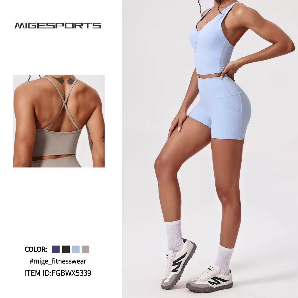 Women's Breathable Gym Sport Tank Tops Solid Color Yoga Singlets FGBWX5339