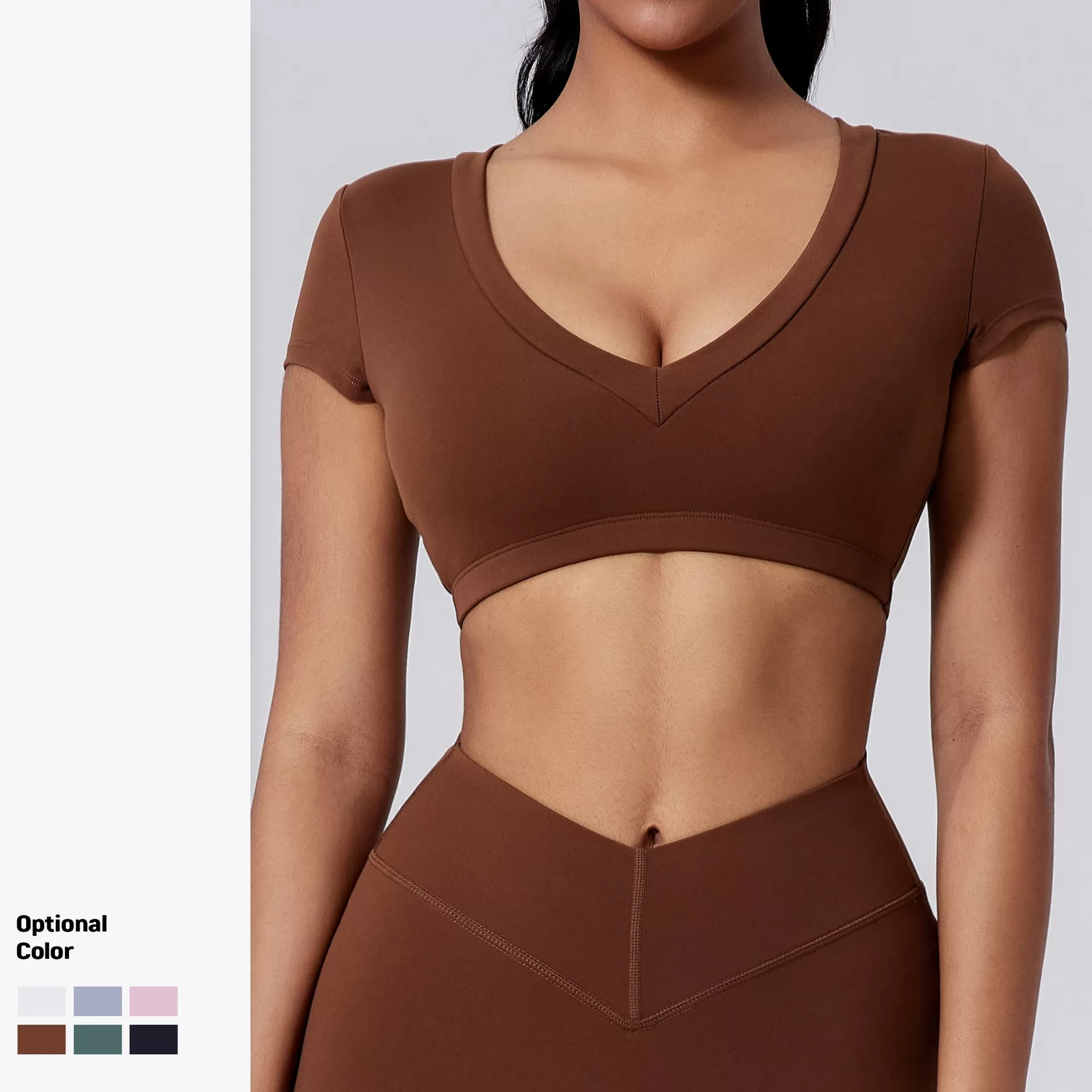 New High Sexy Quality Yoga Short Sleeve Crop Top FGBYDX3138