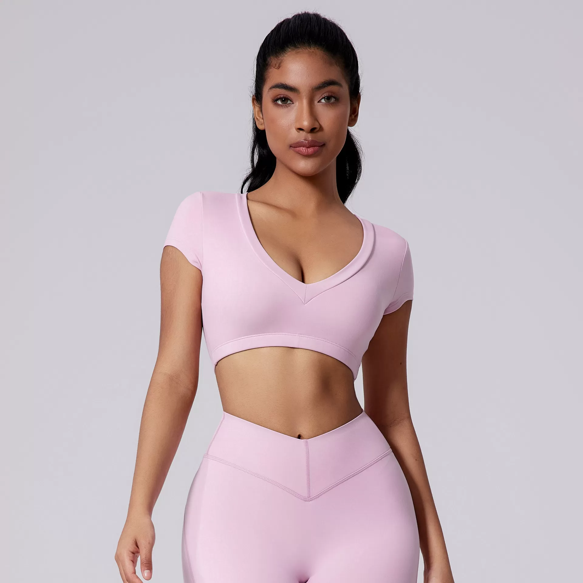 New High Sexy Quality Yoga Short Sleeve Crop Top FGBYDX3138