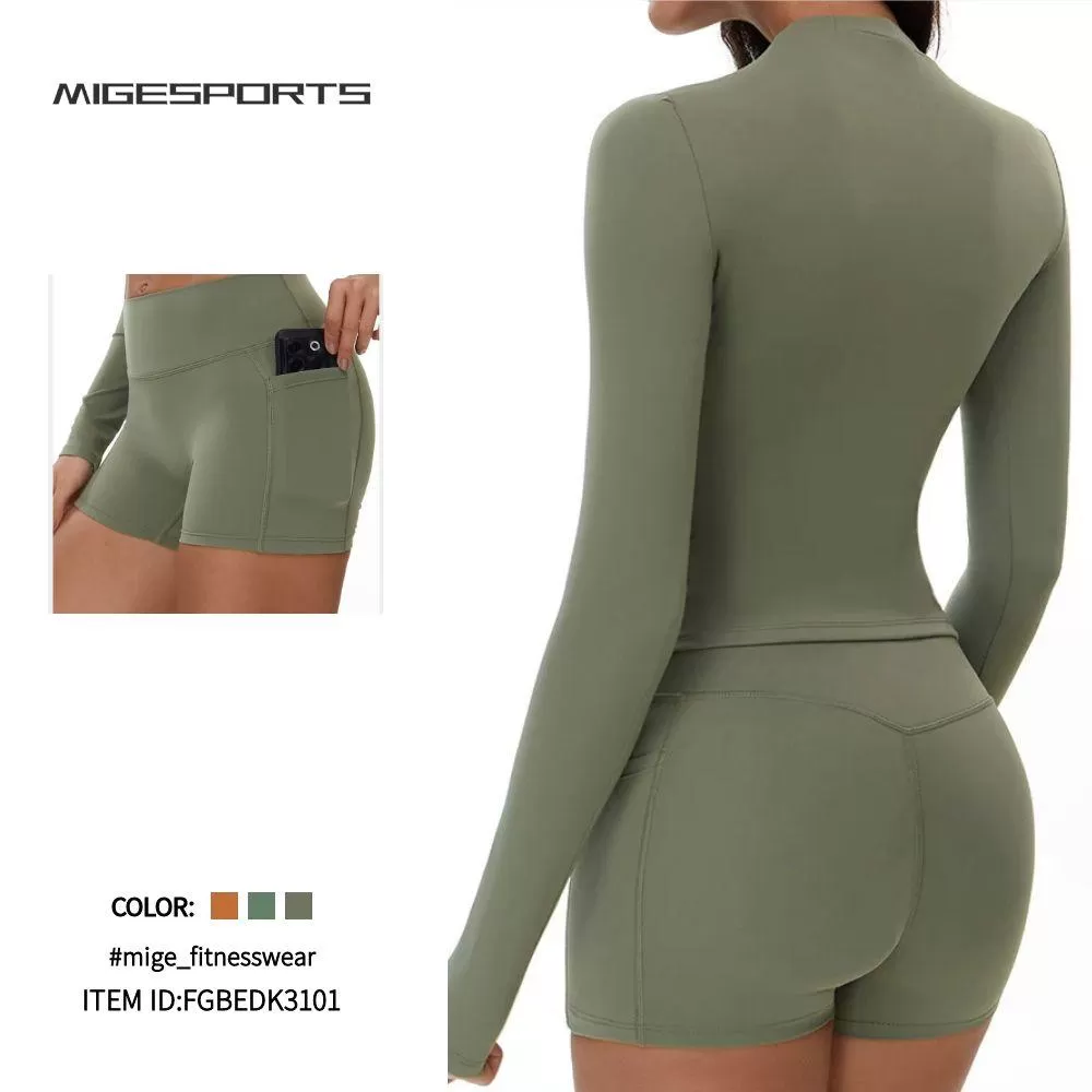 Gym Fitness Workout Running Sports Yoga Shorts With Pockets FGBEDK3101
