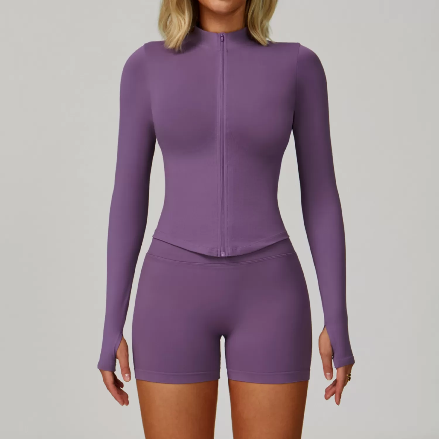 High Stretchy Seamless Yoga 4 Pieces Set With Jacket FGBTZ7790