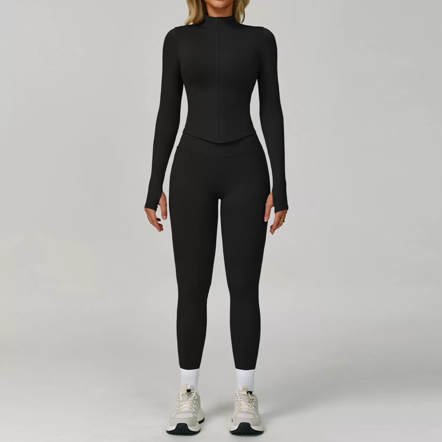 High Stretchy Seamless Yoga 4 Pieces Set With Jacket FGBTZ7790