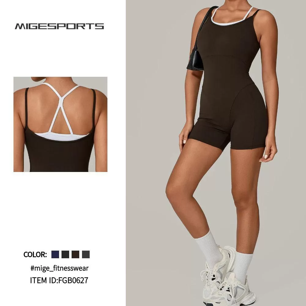 Women's Activewear One Piece Yoga Jumpsuit for Workouts FGB0627