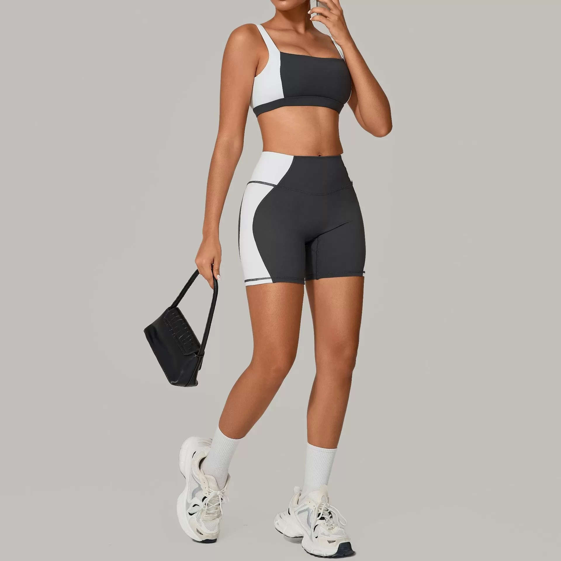 Women Quick Dry Breathable Sports Bra and Shorts 2 Pieces Gym Fitness Yoga Sets FGB2236+81987