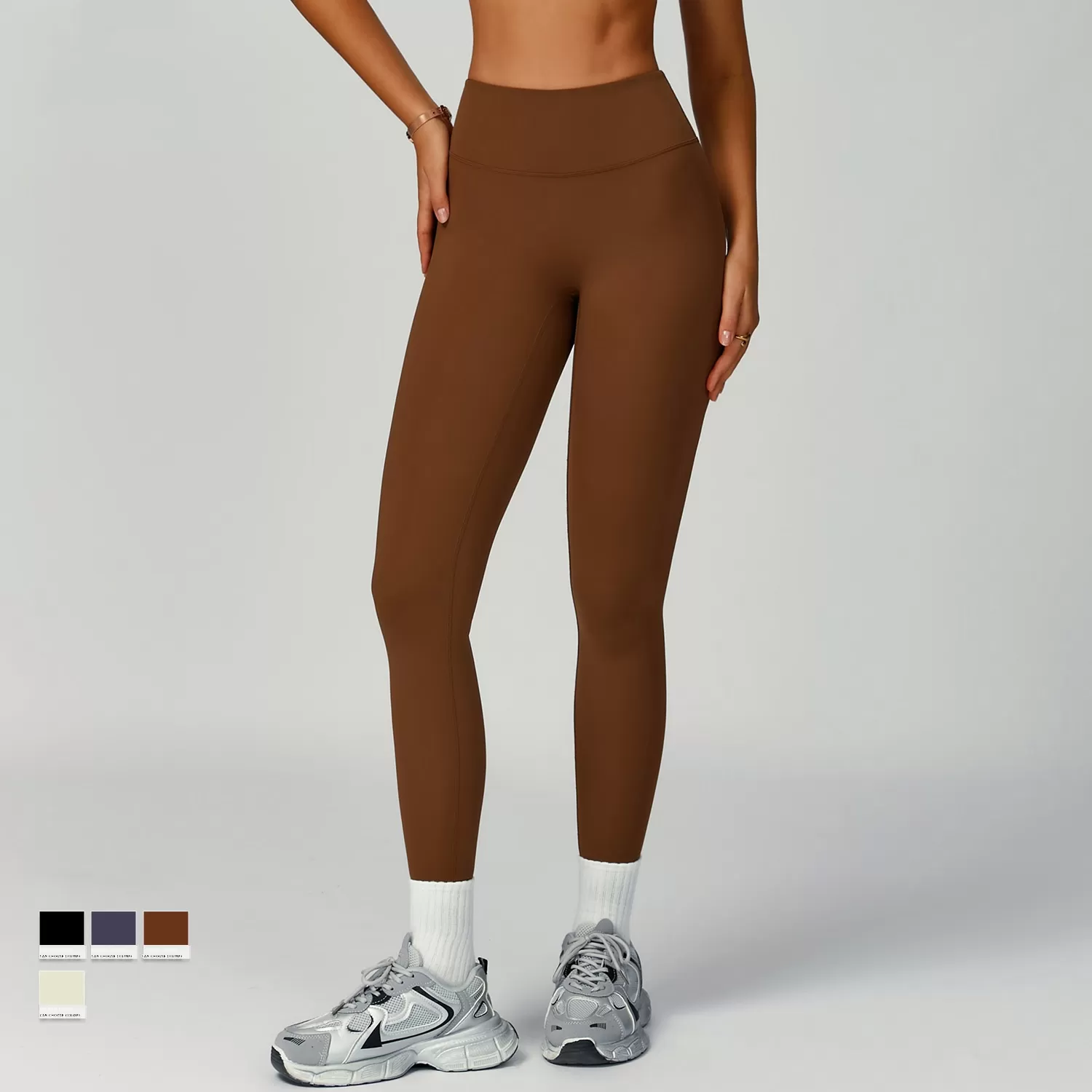 Custom Logo Activewear Spandex Nylon Elastic Waist Leggings FGBECK2029