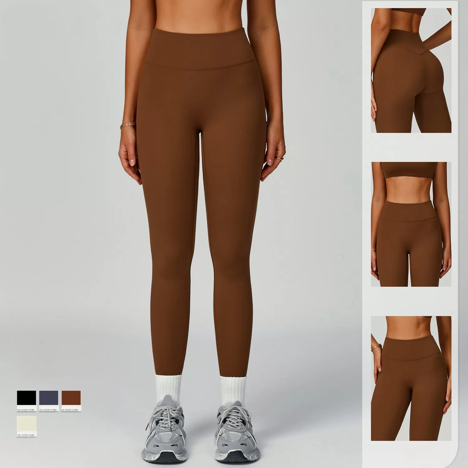 Custom Logo Activewear Spandex Nylon Elastic Waist Leggings FGBECK2029